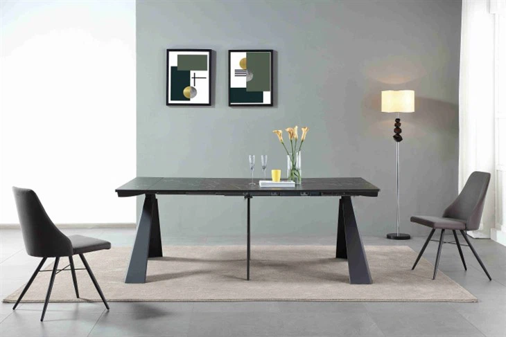 Italian Marble Extendable Console Dining Table
